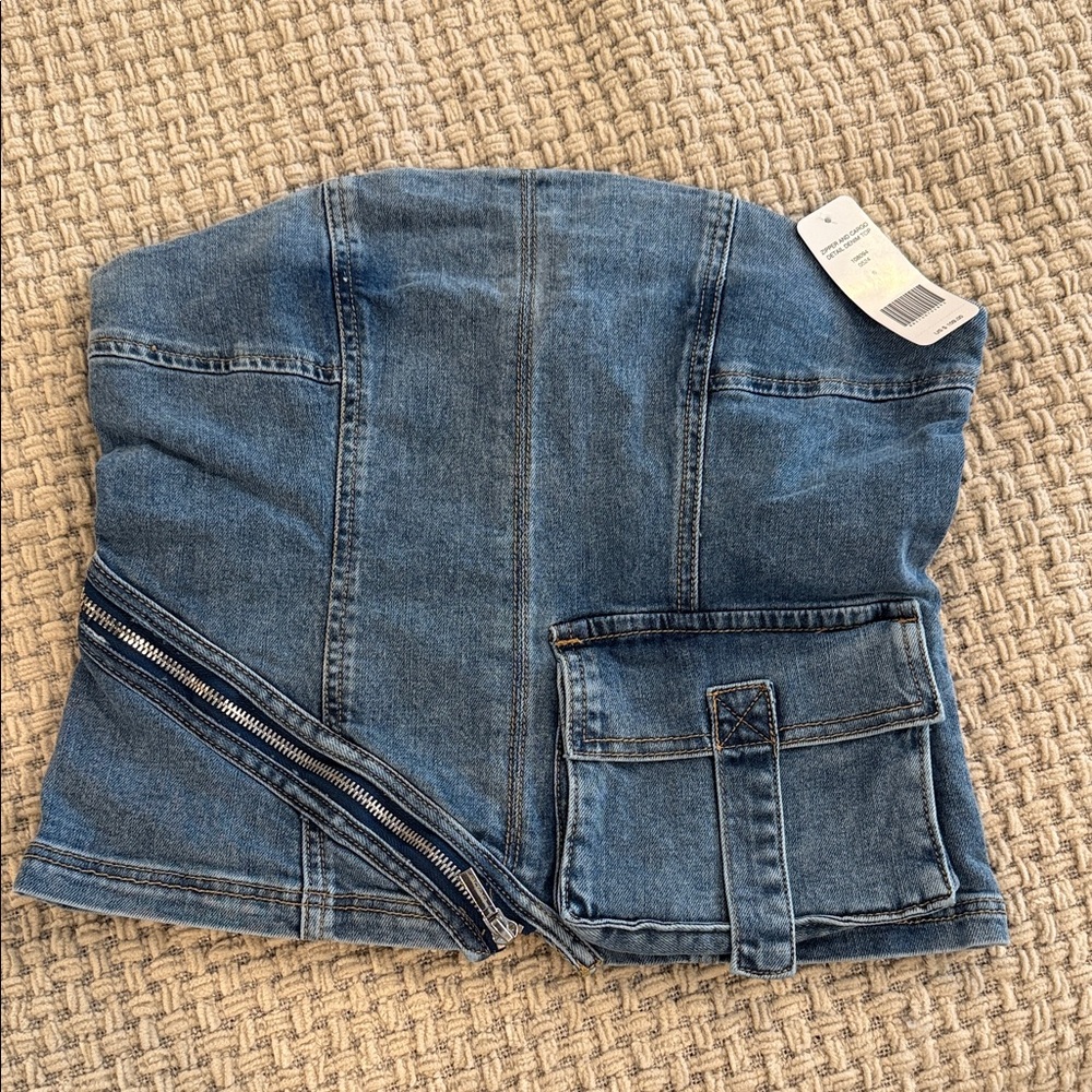 Bebe Women's Denim Corset Top